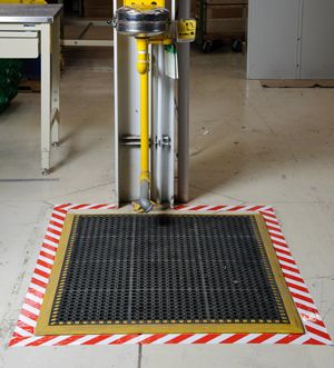 Marcaje de piso alrededor del lavado de seguridad