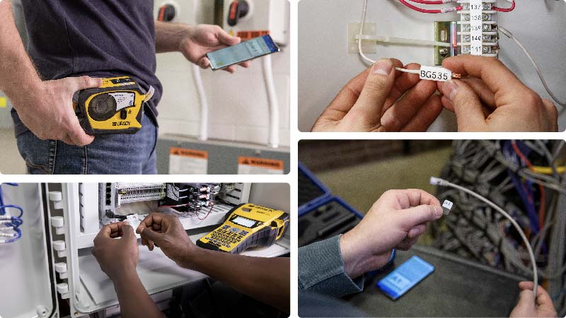 Un collage de diferentes aplicaciones de las impresoras M210, M211, y M410.