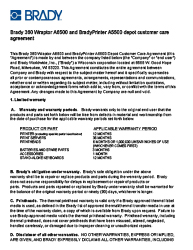 BradyPrinter A5500 Garantía